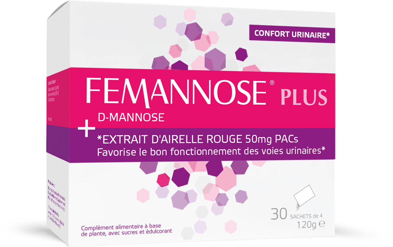 Boîte de Femannose Plus, complément alimentaire en 30 sachets pour le confort urinaire