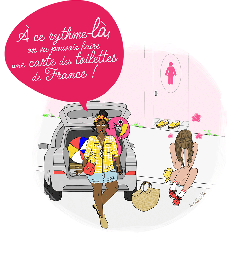 Illustration BulledeLily : la carte des toilettes de France
