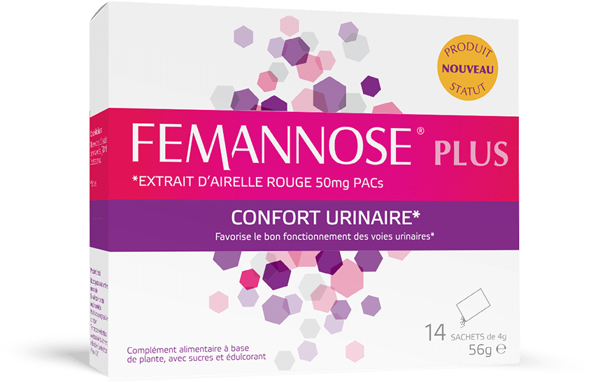 Boîte de Femannose Plus, complément alimentaire en 14 sachets pour le confort urinaire
